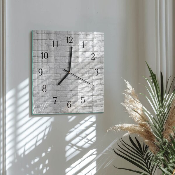 Skleněné hodiny na stěnu Cihlový zskc-30x30-00176771
