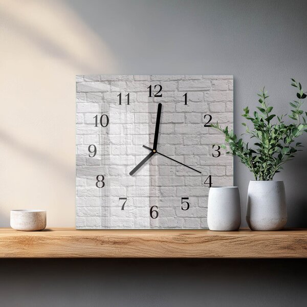 Skleněné hodiny na stěnu Cihlový zskc-30x30-00176771