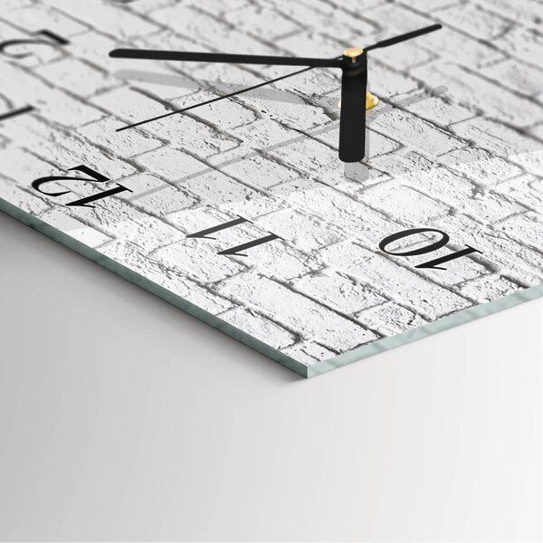 Skleněné hodiny na stěnu Cihlový zskc-30x30-00176771