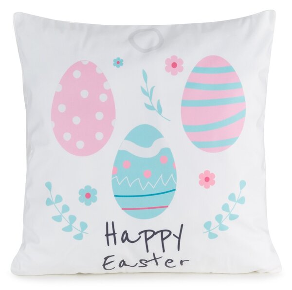 VELIKONOČNÍ DEKORAČNÍ POVLAK NA POLŠTÁŘ EASTER8 45X45 CM VZOROVANÁ