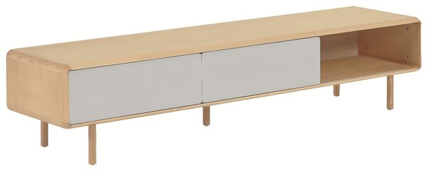 Jasanový TV stolek Kave Home Anielle 180 x 42 cm