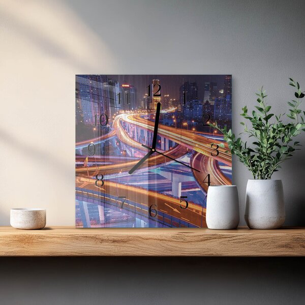 Skleněné hodiny na stěnu Převod zskc-30x30-00176786