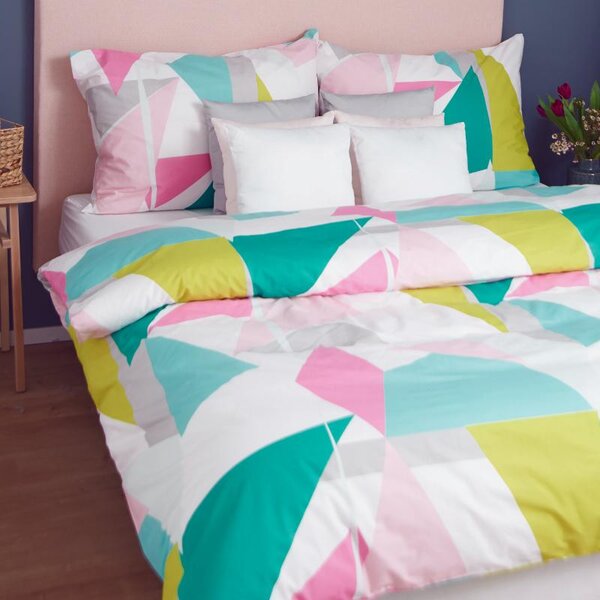 Povlečení KLASIK DESIGN triangles pastelová 140 x 200/70 x 90 cm