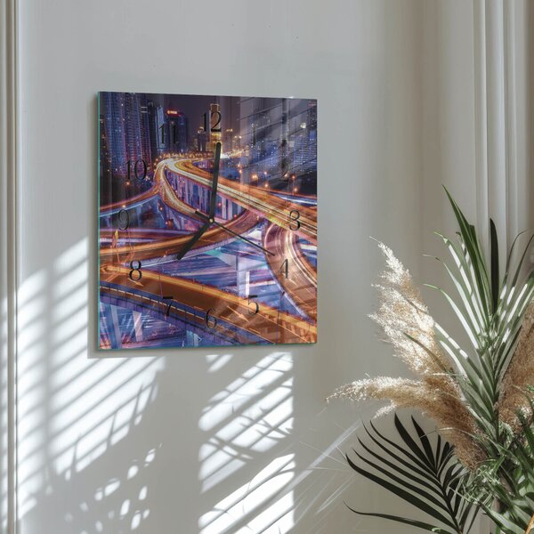 Skleněné hodiny na stěnu Převod zskc-30x30-00176786