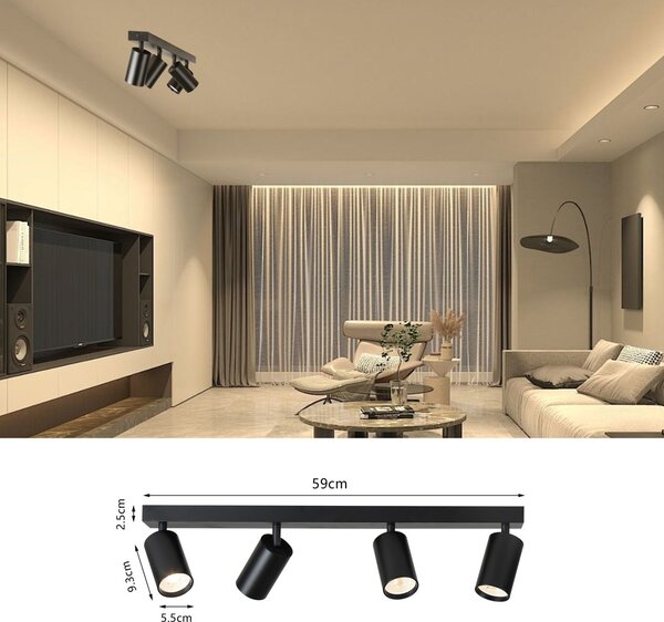 Immax NEO LITE PUNTO-4 Smart bodové svítidlo černé zdroj GU10 6W, RGB+CCT WiFi BEACON