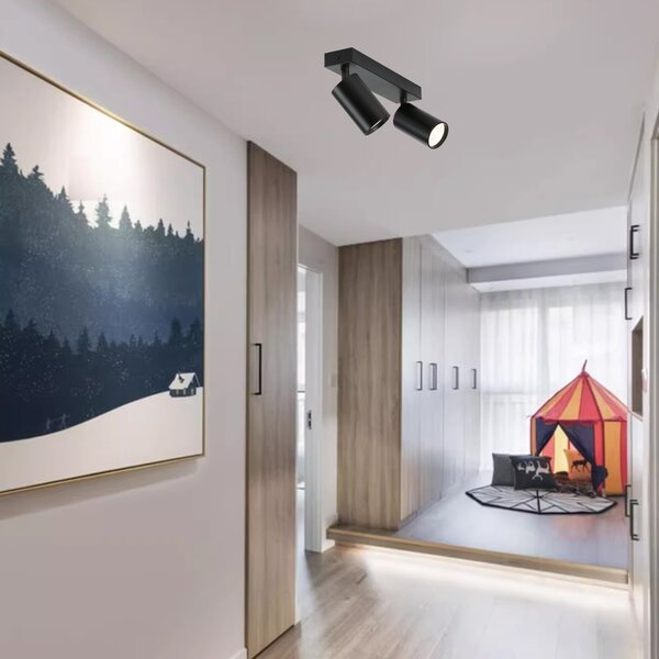 Immax NEO LITE PUNTO-2 Smart bodové svítidlo černé zdroj 2xGU10 6W, RGB+CCT WiFi BEACON
