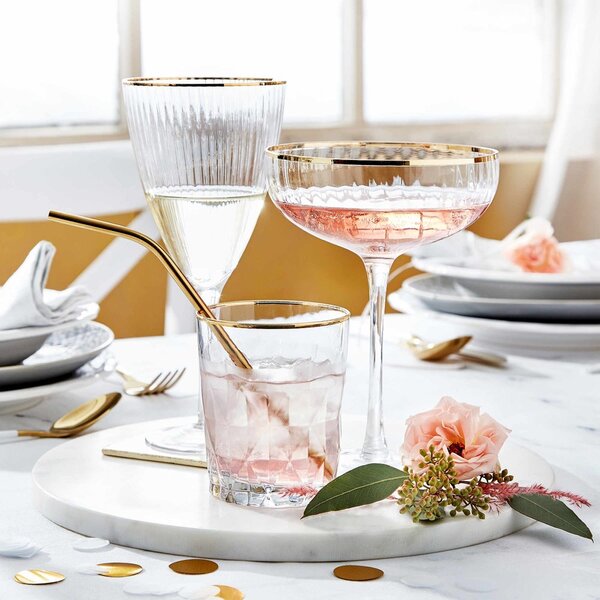 UPSCALE Sada sklenic na vodu 345 ml 6 ks - zlatá