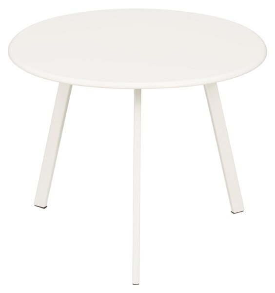 Mica Decorations Seattle – venkovní odkládací stolek – kulatý konferenní stolek – stolek na kvtiny a kávový stolek – V38 x Ø58 cm – kov – bílý