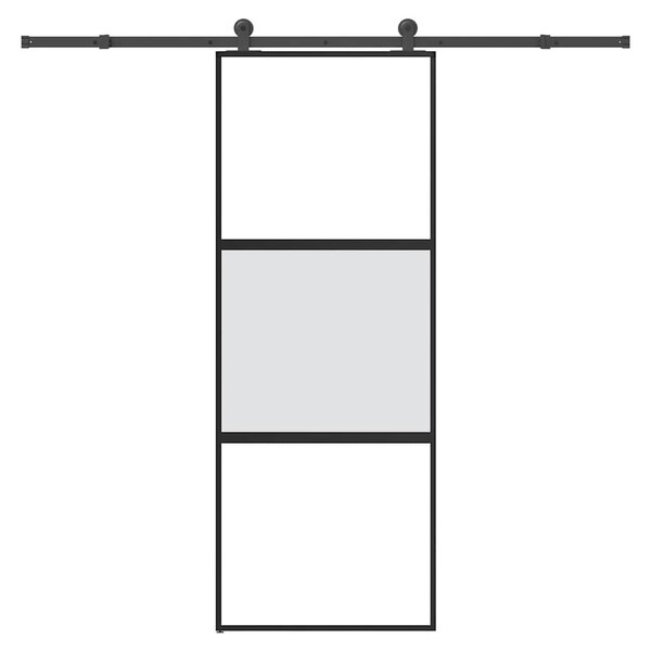 Posuvné dveře s kováním 76x205 cm tvrzeného sklo a hliník 3332950