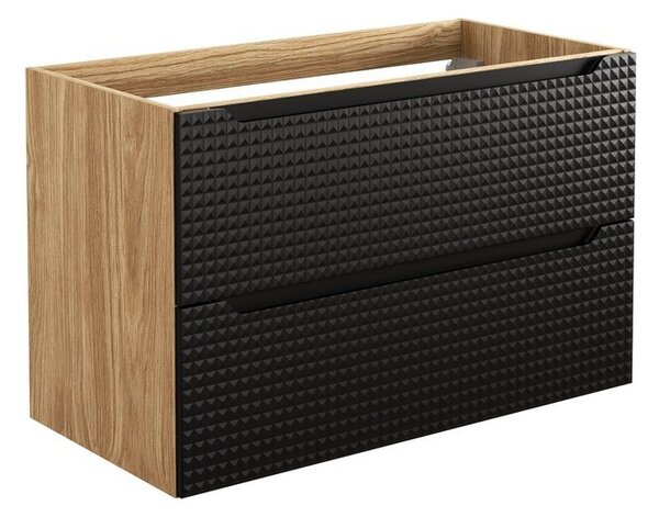 Comad Koupelnová sestava Luxor Black Mona se skříňkami a umyvadlem 90 cm černá/dub olejovaný