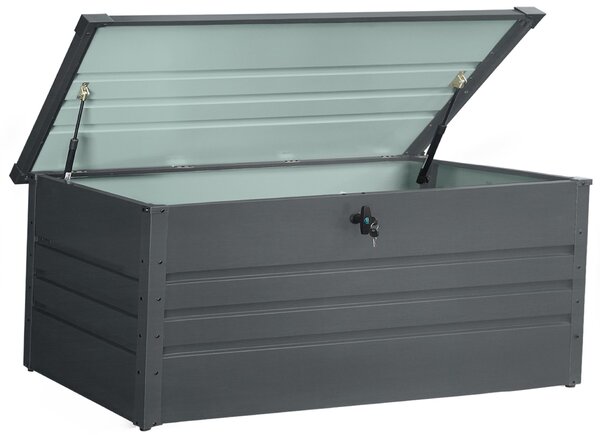 Kovový zahradní úložný box BestBerg ZBK-600A / 600 l / 165 x 70 x 62 cm / šedá