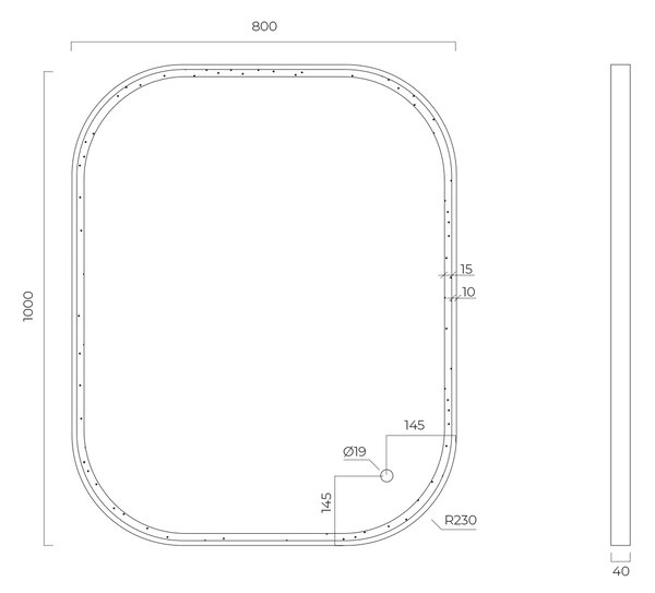 Oltens Nordlis zrcadlo 80x100 cm obdélníkový s osvětlením s vyhřívací podložkou 64124510