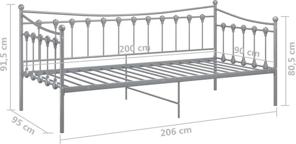 VidaXL Rám postele/pohovky kovový 90 x 200 cm [324757] Barva: Černá