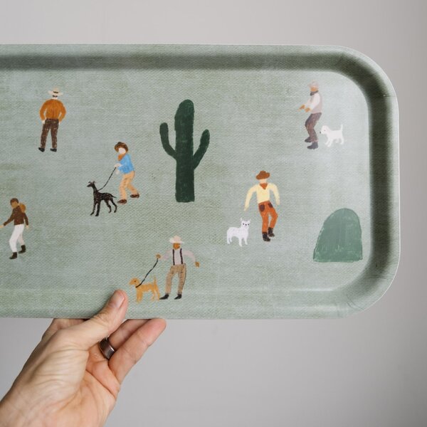 Servírovací tác Cowboys and Dogs 43 × 22 cm