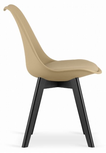 Jídelní set 1 + 4, černý stůl ADRIA 120x80 cm + béžová židle BALI MARK s černými nohami