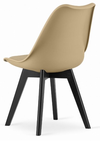 Jídelní set 1 + 4, černý stůl ADRIA 120x80 cm + béžová židle BALI MARK s černými nohami