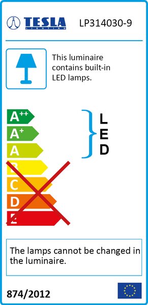 TESLA lighting LED panel Tesla 1200x300mm, 40W, 230V, 3000K a 4000K Barevná teplota: Denní bílá