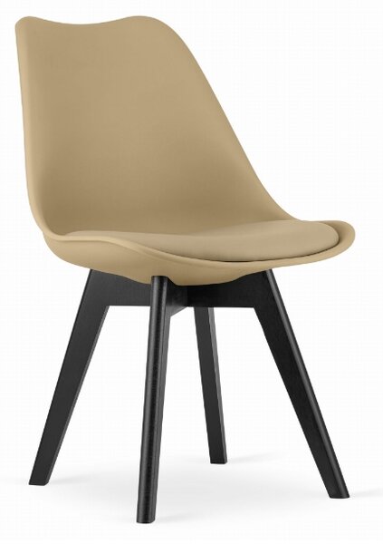 Jídelní set 1 + 4, černý stůl ADRIA 120x80 cm + béžová židle BALI MARK s černými nohami