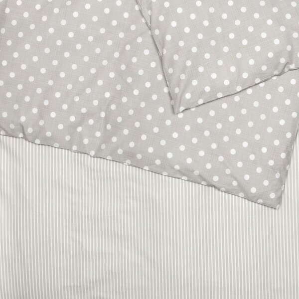 Povlečení KLASIK DESIGN dots & stripes béžovobílá 140 x 200/70 x 90 cm