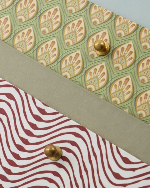 Úložný kartonový box Red/Khaki Zelený