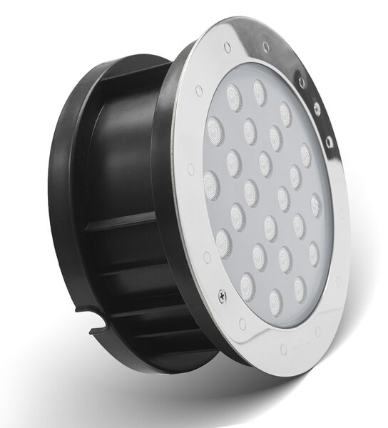 LED-lumin Zápustné zahradní LED světlo do země, kulaté 18W 24V Barevná teplota: Teplá bílá