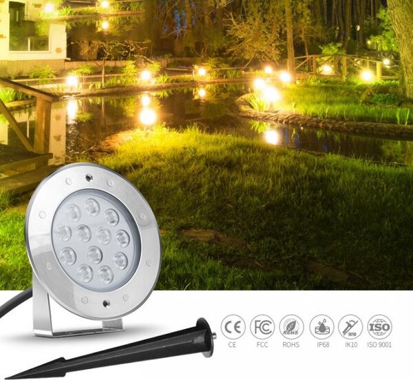 LED-lumin Zahradní LED světlo se zapichovacím trnem 9W 24V Barevná teplota: Zelená