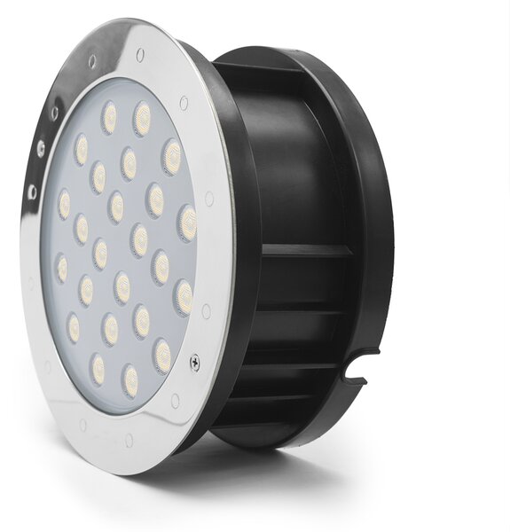 LED-lumin Zápustné zahradní LED světlo do země, kulaté 18W 24V Barevná teplota: Teplá bílá