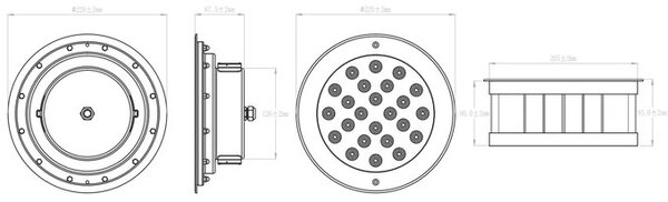 LED-lumin Zápustné zahradní LED světlo do země, kulaté 18W 24V Barevná teplota: Teplá bílá