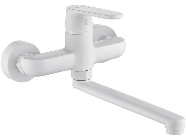 Kuchinox Dima, nástěnná dřezová baterie 150mm, bílá matná, LAV-BQD_680D