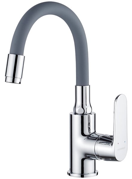 Kuchinox Dima, umyvadlová baterie s flexibilním výtokem h-280, šedá-chromová, LAV-BQD_021D
