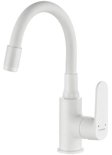 Kuchinox Dima, umyvadlová baterie s flexibilním výtokem h-280, bílá matná, LAV-BQD_621D