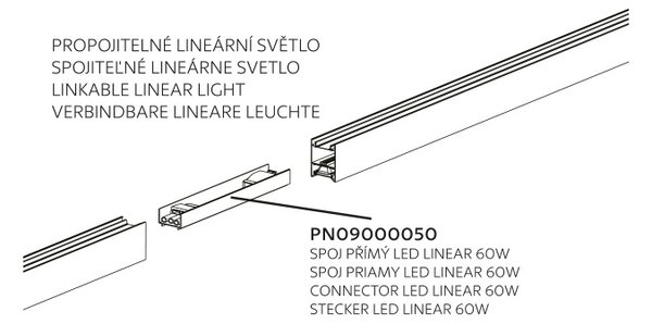 PANLUX s.r.o. LINEAR LED 60W 4000K a 3000K 60° 5300lm bílá Barevná teplota: Denní bílá