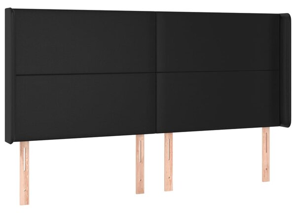 Box spring postel s matrací a LED černá 160x200 cm umělá kůže 3139271