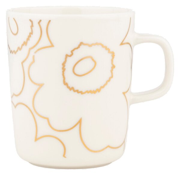 Marimekko Hrnek Oiva Piirto Unikko 0,25l, bílo-zlatý