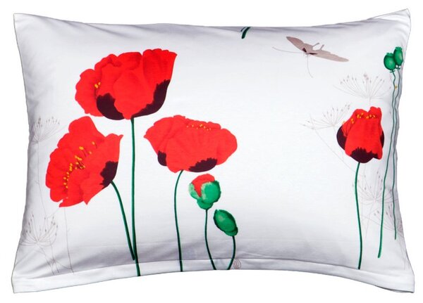 Povlak JERSEY poppy bíločervená 50 x 70 cm
