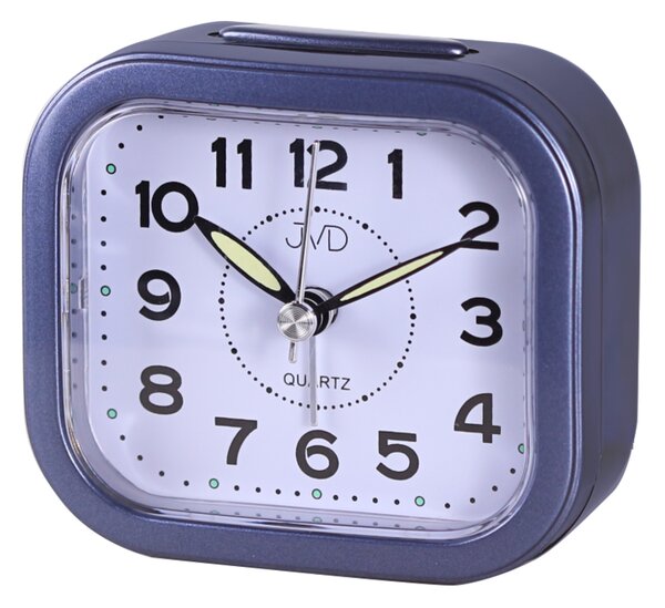 JVD Levný modrý analogový ručkový budík JVD SRP8006.1 s osvětlením