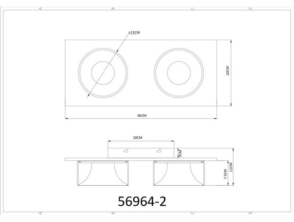 Globo RAYMOND 56964-2 LED bodové stropní svítidlo | 24W LED | 1000lm | 3000K