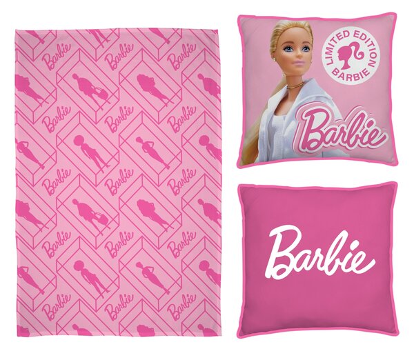Barbie Dětská deka s polštářem, 100 x 150 cm, 35 x 35 cm (růžová) (100380368001)