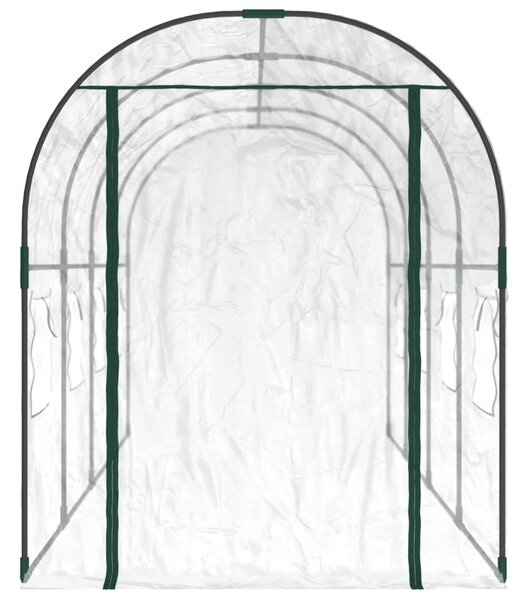 Skleník průhledný 160 x 400 x 190 cm PVC práškově lakovaná ocel