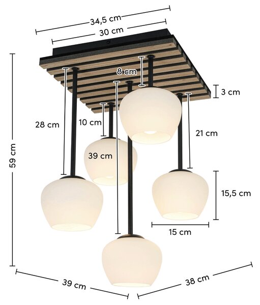 ZÁVĚSNÉ SVÍTIDLO, 38/39/59 cm Collett's Monde - Online Only svítidla, Online Only