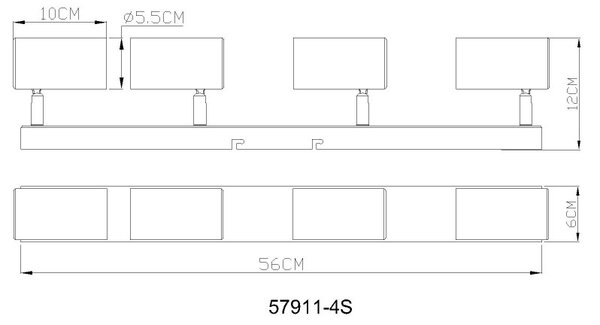 Globo ROBBY 57911-4S bodové stropní svítidlo GU10