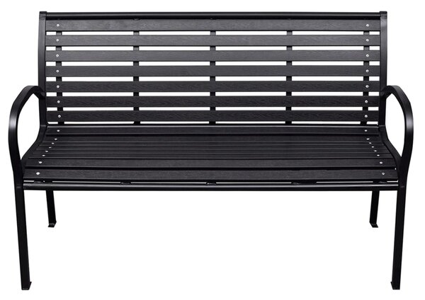 Zahradní lavice černá 116 cm ocel a WPC