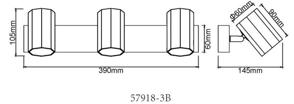 Globo JAMES 57918-3B bodové stropní svítidlo GU10