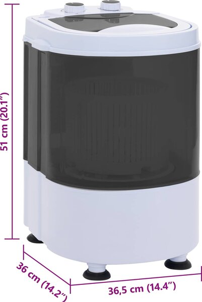 VidaXL Mini pračka jeden buben 2,6 kg [42039108] Barva: Modro-bílá
