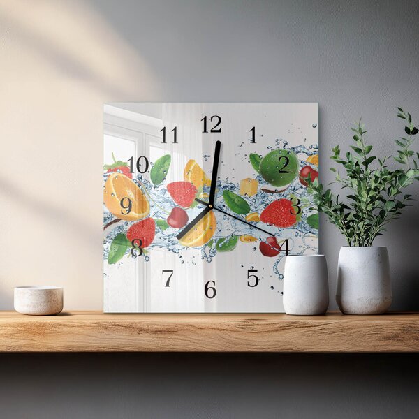 Skleněné hodiny na stěnu Ovoce zskc-30x30-00176805