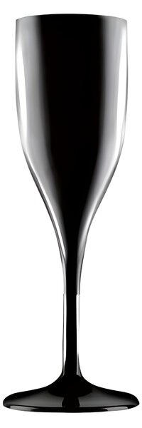 Nerozbitná černá plastová Flute sklenice na šampus nebo prosecco 150 ml