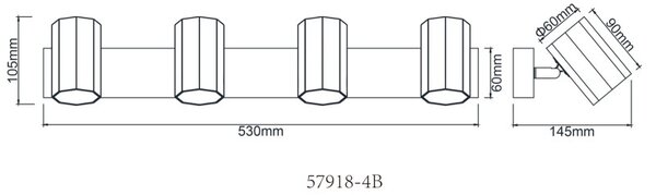 Globo JAMES 57918-4B bodové stropní svítidlo GU10