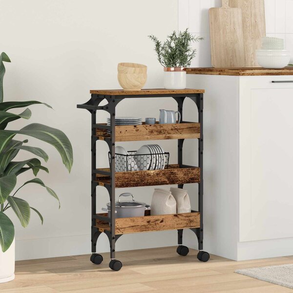 VidaXL Kuchyňský vozík 53 x 20 x 76 cm kompozitní dřevo [883024] Barva: kouřový dub