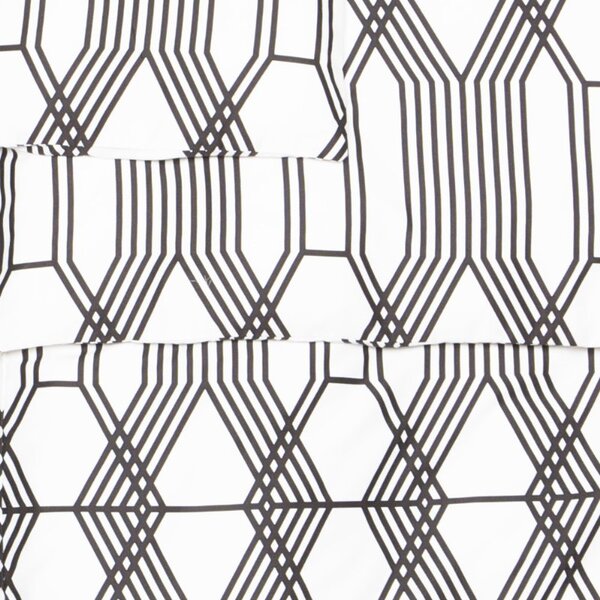 Povlečení SATÉN DESIGN graphics bíločerná 140 x 200/70 x 90 cm