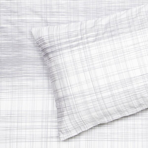 Povlečení SATÉN DESIGN crossing bílošedá 140 x 200/70 x 90 cm